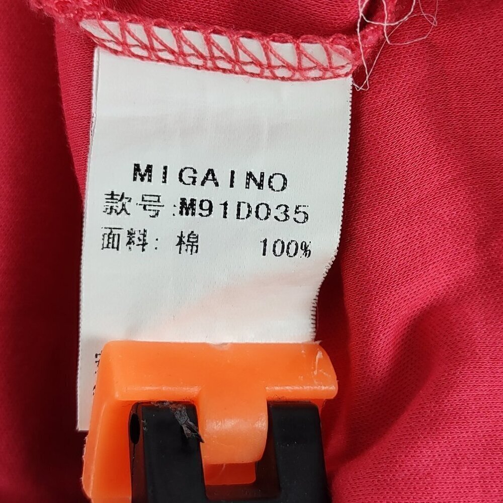 Migaino Womens 100% Cotton Pink/Coral Belted Midi Dress Size 42 (About A Size 6) - Picture 10 of 11